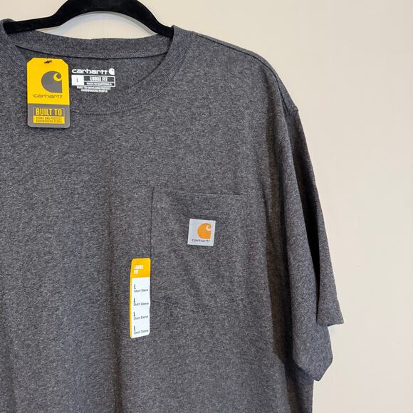 Carhartt K87-M Loose Fit T-Shirt Mens L Gray Heavyweight Short Sleeve Pocket NWT - Picture 4 of 6